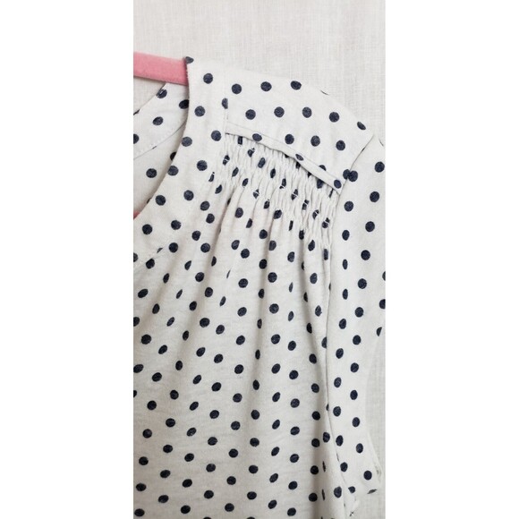 Daniel‎ Rainn Blouse Top Size Small Polka Dot Striped White Black Linen Blend - Picture 4 of 7